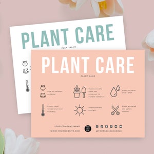 Modèle de carte d'entretien des plantes, Cartes d'entretien des plantes succulentes, Inserts d'étiquettes d'entretien des plantes, Instructions d'entretien des plantes d'intérieur imprimables