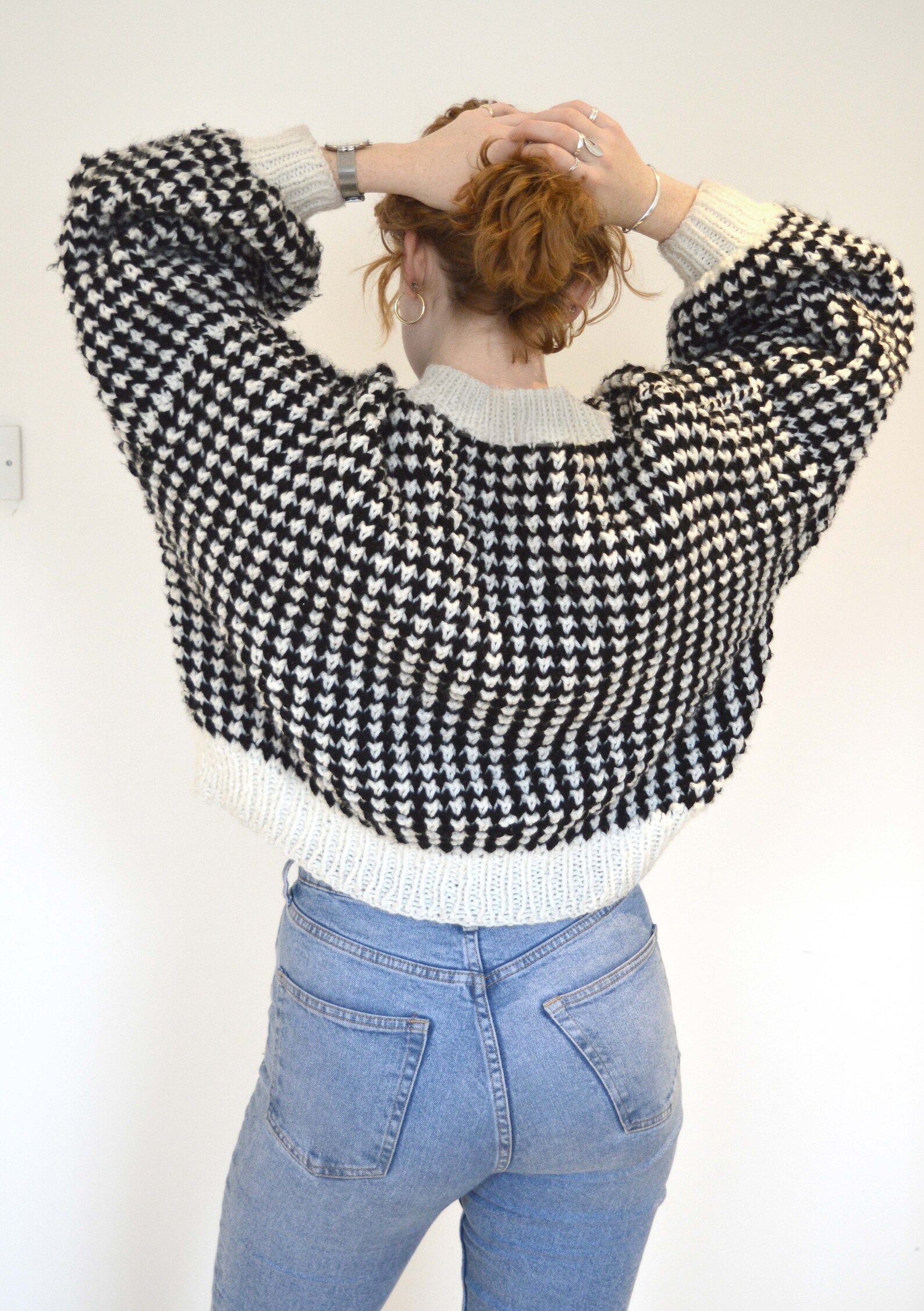 Knitted Jumper Set-Two Tone.