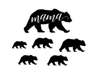 Mama Bear And Cub Etsy