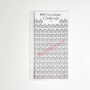100 Envelope laminated savings challenge