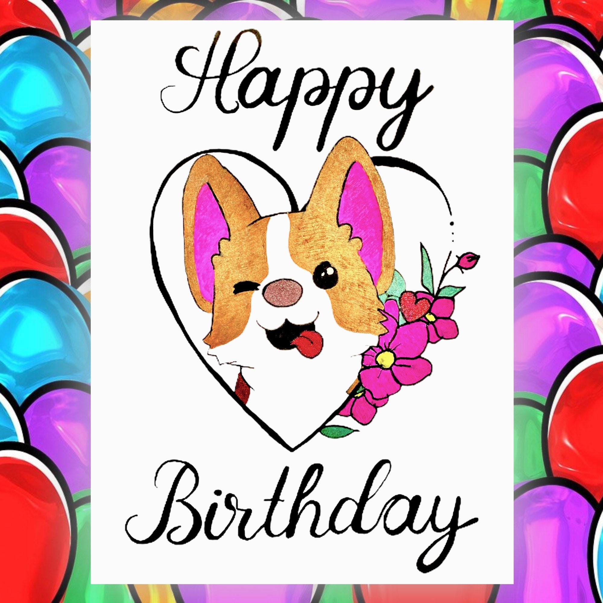 Süße Welpen Hund alles Gute zum Geburtstag Grüße Karte Etsy