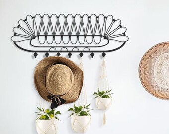 Modern Metal Wall Mounted Coat Rack – Entryway Organizer, Housewarming Gift