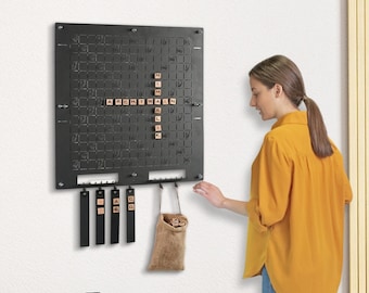 Industrial Metal Wall Scrabble Board - Metal Wall Decor, Housewarming Gift, Wall Scrabble Game,Metal Wall Art,Wall Decor, Office Wall Art