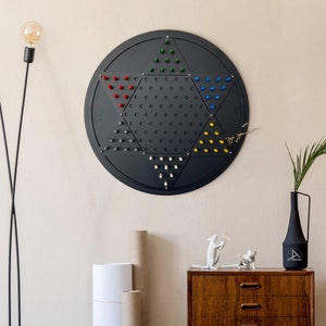 Metal Wall Chinese Checkers Game Board - Chinese Checkers, Metal Wall Decor, Wall Decor, Wall Game Board, Office Wall Art, Housewarming Gift