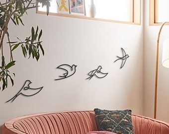 Metal Birds Wall Art - Metal Wall Art, Housewarming Gift, Metal Wall Decor, Birds Wall Art, Wall Art Birds, Wall Decor, Wall Art Birds Set