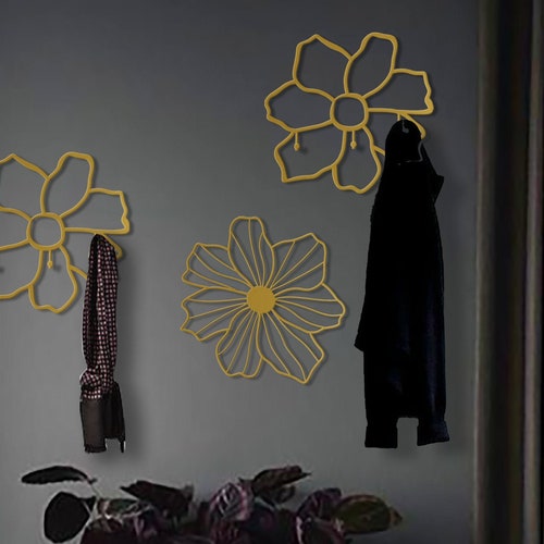 Modern Coat Rack Wall Mount Minimalist Wall Art Metal Wall Etsy