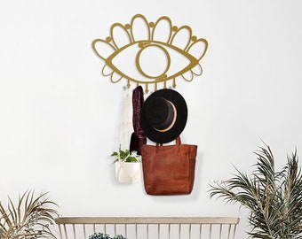 Modern Metal Eye Wall Hook - Gold Coat Rack, Home Decor
