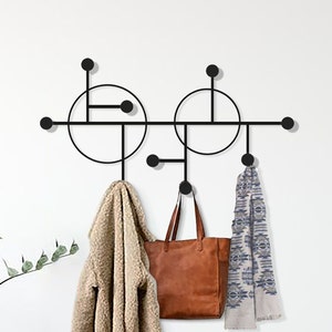 Coat Rack Wall Mount - Modern Coat Rack, Housewarming gift, Modern Wall Hooks, Bedroom Modern Coat Rack, Wall Hooks, Housewarming Gifts