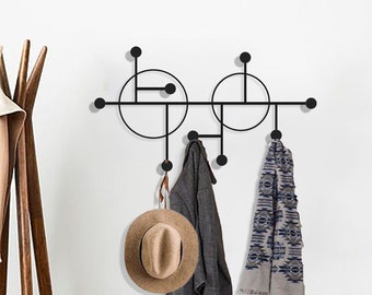 Perchero de pared moderno de metal: Decoración geométrica para la pared