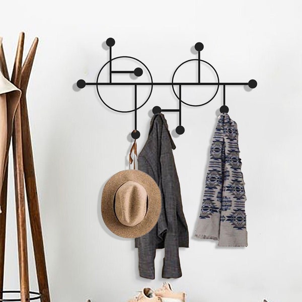 Perchero de pared moderno de metal: Decoración geométrica para la pared