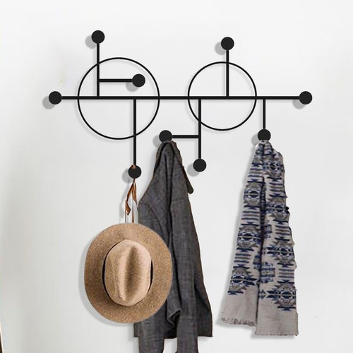 Modern Coat Rack Wall Mount Minimalist Wall Art Metal Wall Etsy