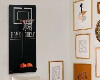 Decorazione da parete per canestro da basket - Decorazione da parete in metallo, Arte da parete in metallo, Regalo di inaugurazione della casa, Regali di basket, Canestro da basket, Decorazione da parete, Arte da parete per ufficio