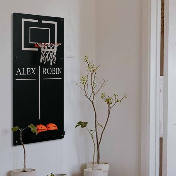 Custom Name Basketball Hoop Wall Decor - Metal Wall Decor, Metal Wall Art,Housewarming gift,Basketball Gifts,Hoop,Wall Decor,Office Wall Art