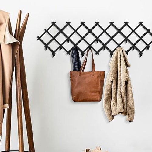 Modern Coat Rack Set Metal Wall Decor Bedroom Wall Art Etsy