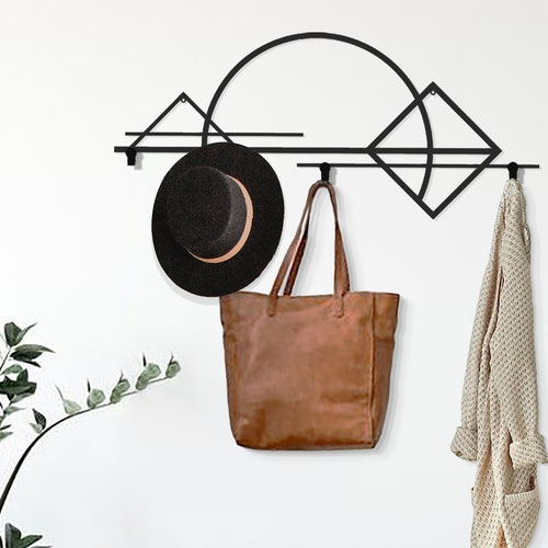 Modern Coat Rack Wall Mount Minimalist Wall Art Metal Wall Etsy