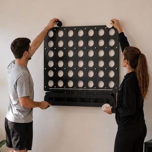 Extra groot Vier op een Rij-muurspel – Interactieve kunstdecoratie, kantoorcadeau, familiespel