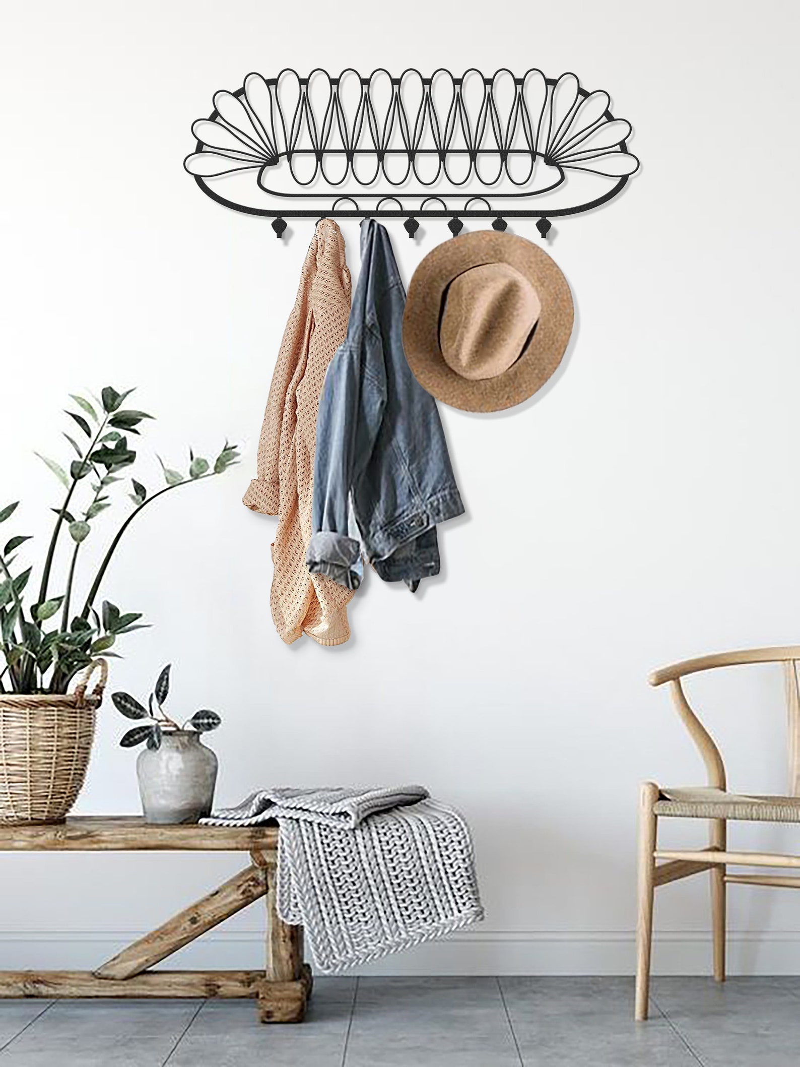 Modern Coat Rack Wall Mounted Coat Rack Wall Mount Modern | Etsy