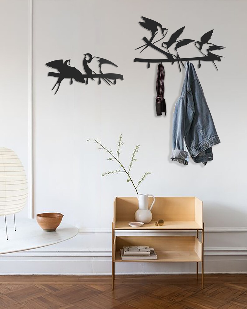 Modern Coat Rack Birds Coat Rack Wall Mouınted Birds Metal Etsy