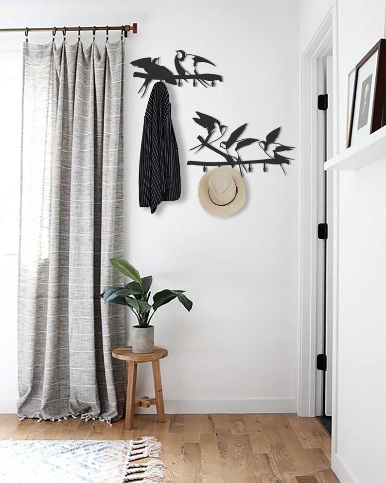 Modern Coat Rack Birds Coat Rack Wall Mouınted Birds Metal Etsy