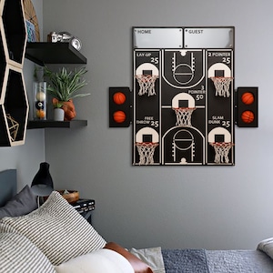 All-Star Basketball Hoop Wall Decor Basketball Gifts, Basketball Hoop, Basketball Hoop Wall Decor, Man Cave Decor,Metal Wall Art, Man Cave image 2