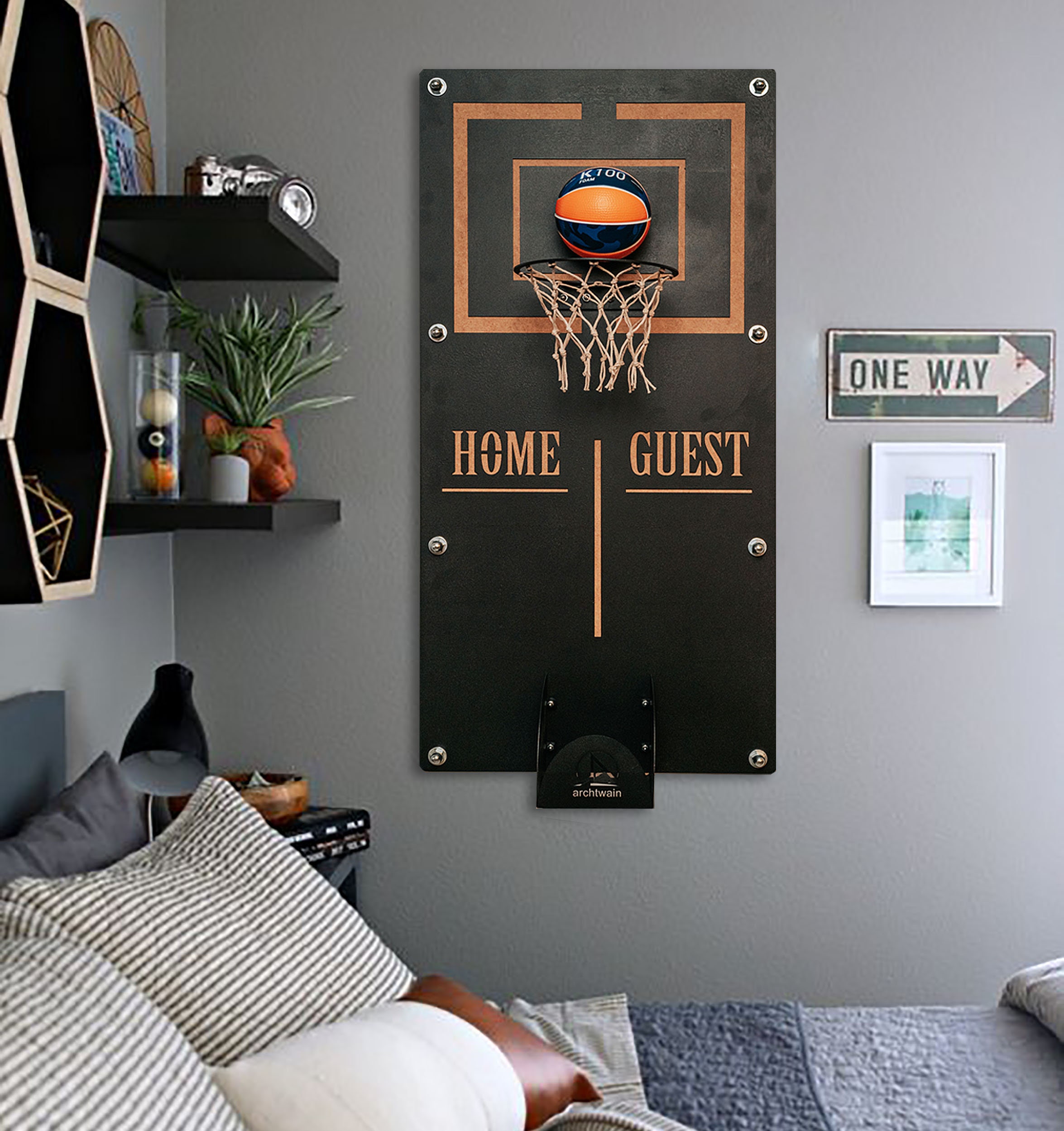 Basketball Hoop Wall Art Metal Wall Art Man Cave Decor Etsy