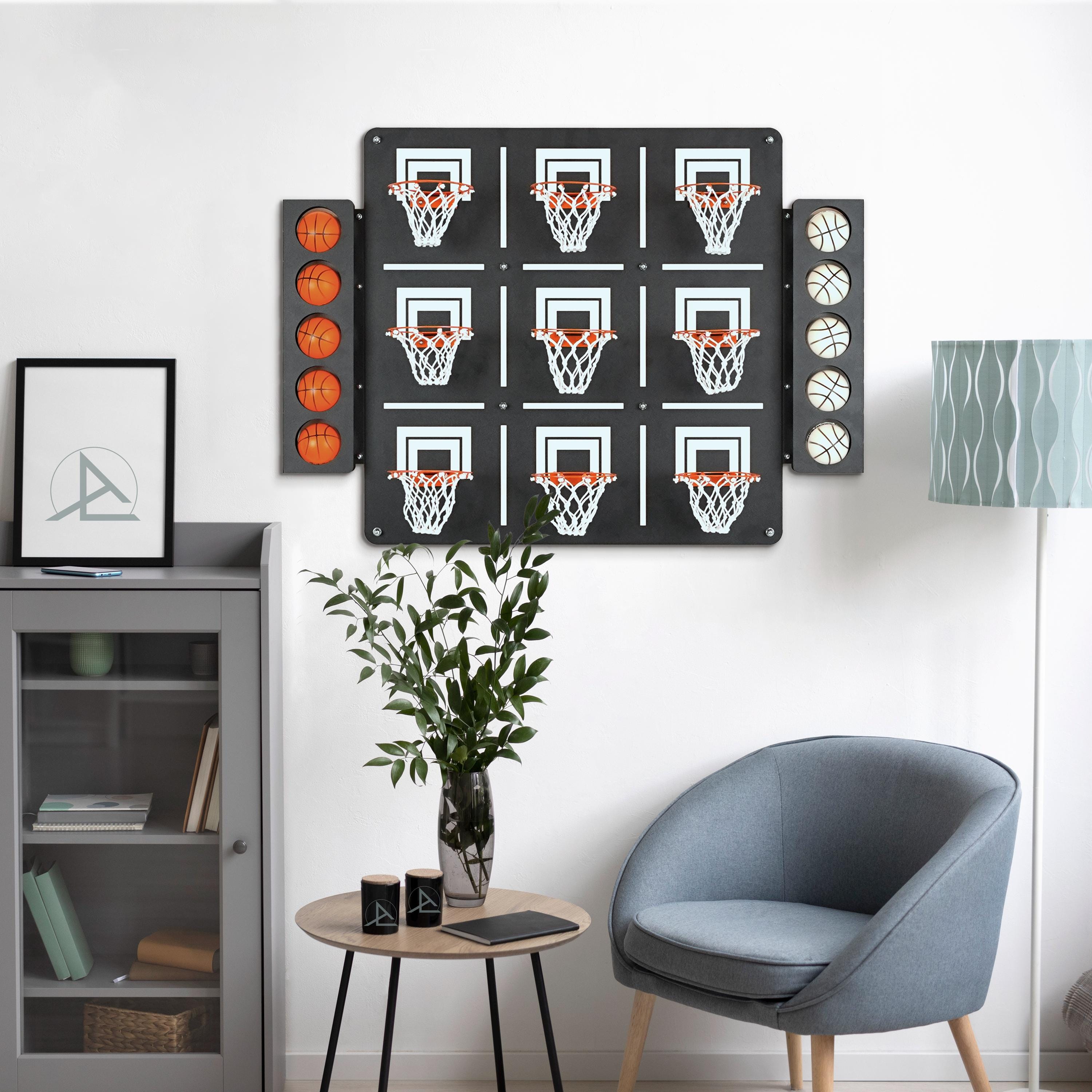 Basketball Tic Tac Toe Wall Game: Gameroom Decor - Etsy