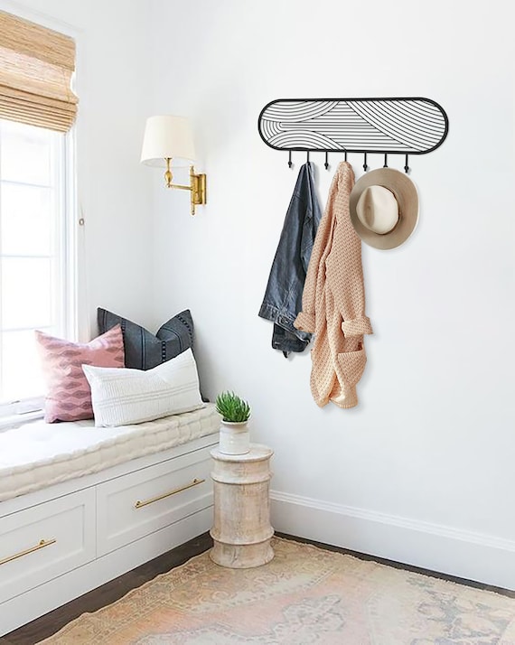 Modern Coat Rack Wall Mount Coat Rack , Modern Wall Hook, Metal Wall Art,  Modern Wall Art, Wall Hooks, Coat Rack Wall Mounted, Home Decor 