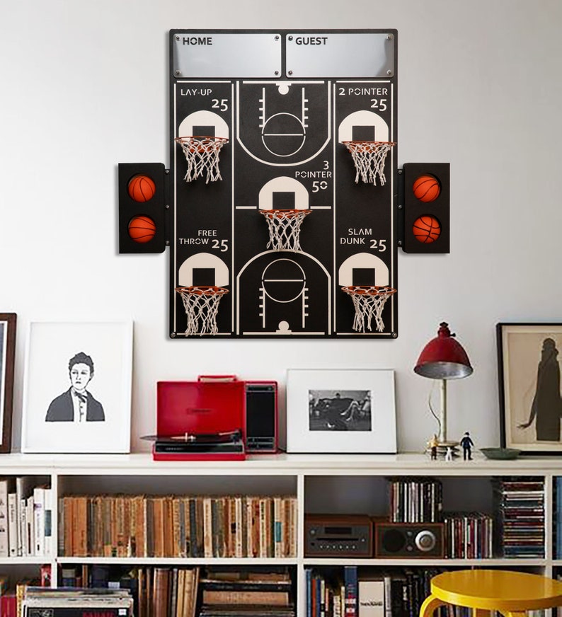 All-Star Basketball Hoop Wall Decor Basketball Gifts, Basketball Hoop, Basketball Hoop Wall Decor, Man Cave Decor,Metal Wall Art, Man Cave image 4