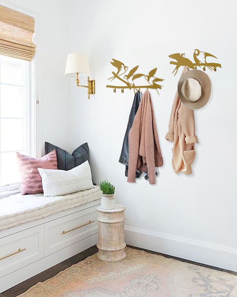 Modern Coat Rack Birds Coat Rack Wall Mouınted Birds Metal Etsy