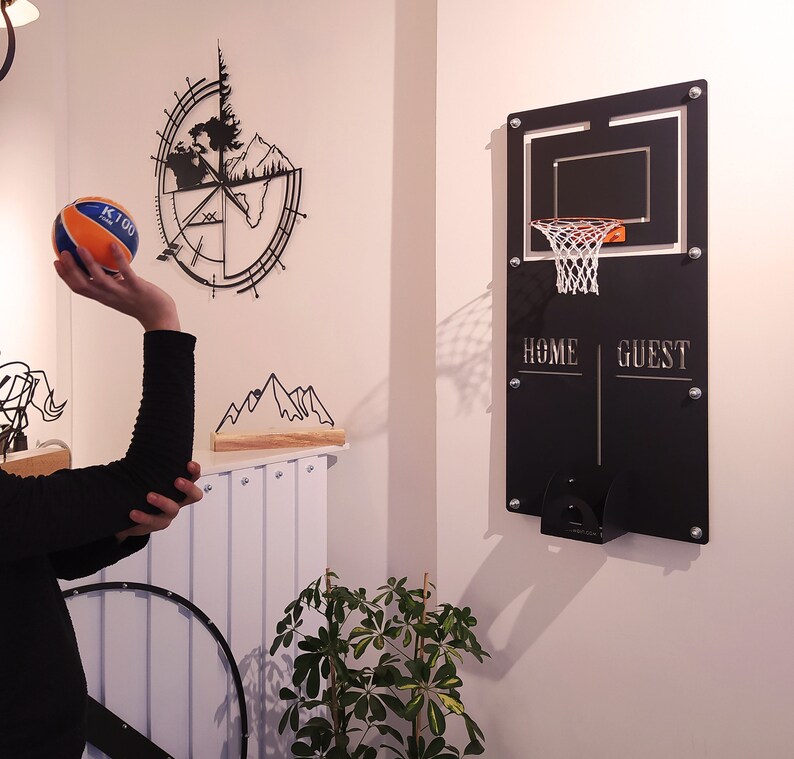 XL Basketball Hoop Wall Decor Metal Wall Art Wall Decor Etsy