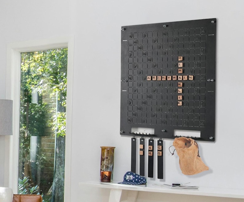 Wall Magnetic Word Game Board - Metal Wall Decor, Housewarming Gift, Wall Decor, Livingroom Wall Art, Metal Wall Games, Interior Wall Art