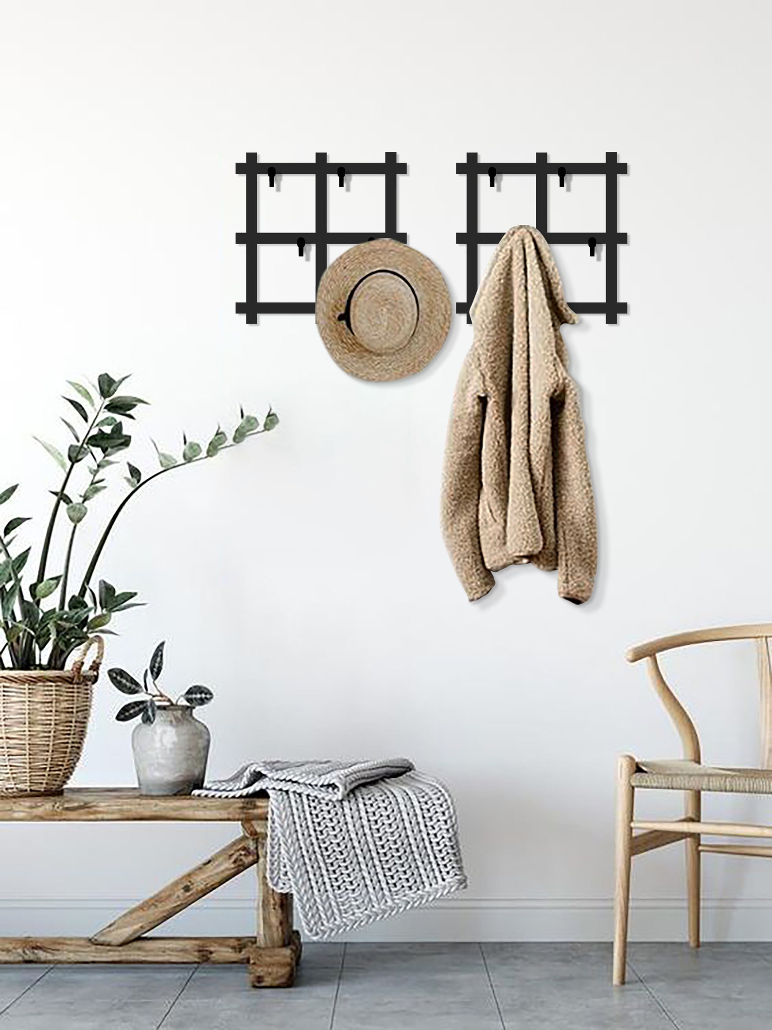 Modern Coat Rack Set Metal Coat Rack Wall Mounted Coat Etsy