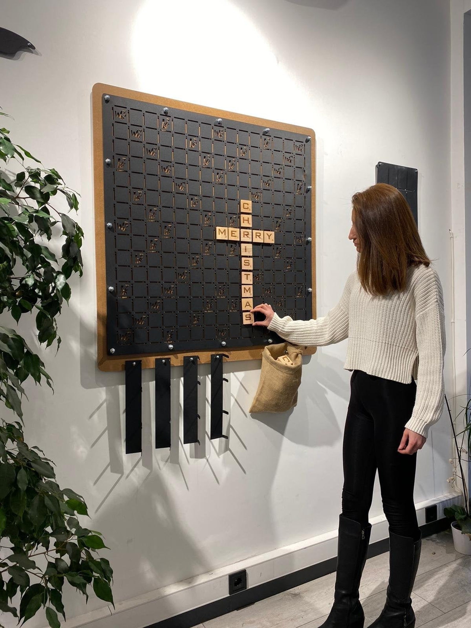 Giant Wall Scrabble Board Life Size Scrabble for Wall Giant Etsy