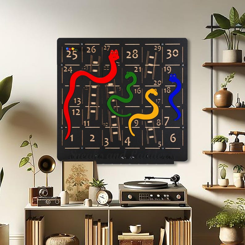 Snakes and Ladders Wall Game: Metal Game Room Decor - Etsy