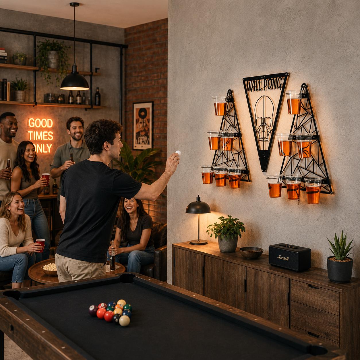 Metal Beer Pong Wall Art Game Set: Man Cave Decor - Etsy