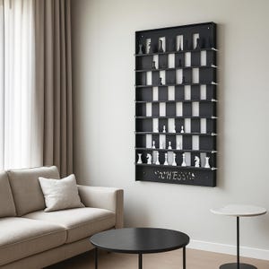 Industrial Metal Chess Board: Unique Wall Decor, Gameroom Art, Christmas Gifts image 1