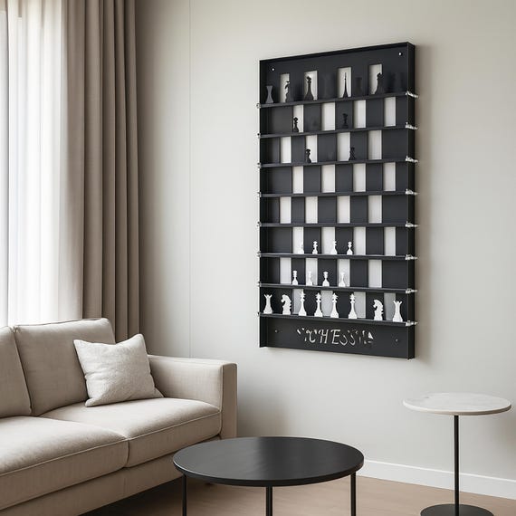 Industrial Metal Chess Board: Unique Wall Decor, Gameroom Art, Christmas Gifts
