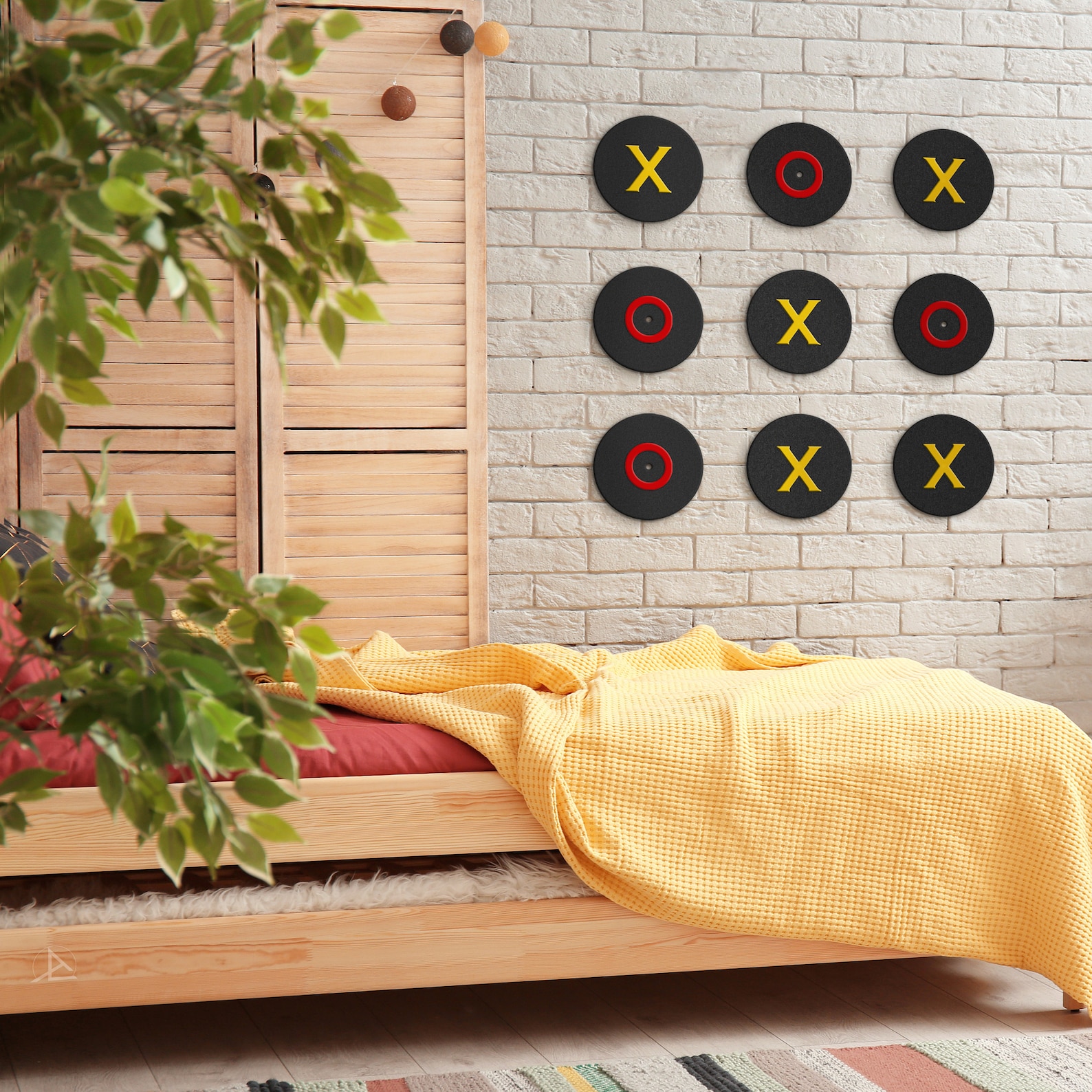 Magnetic Metal Tic Tac Toe Wall Game: Gameroom Decor, Unique Christmas