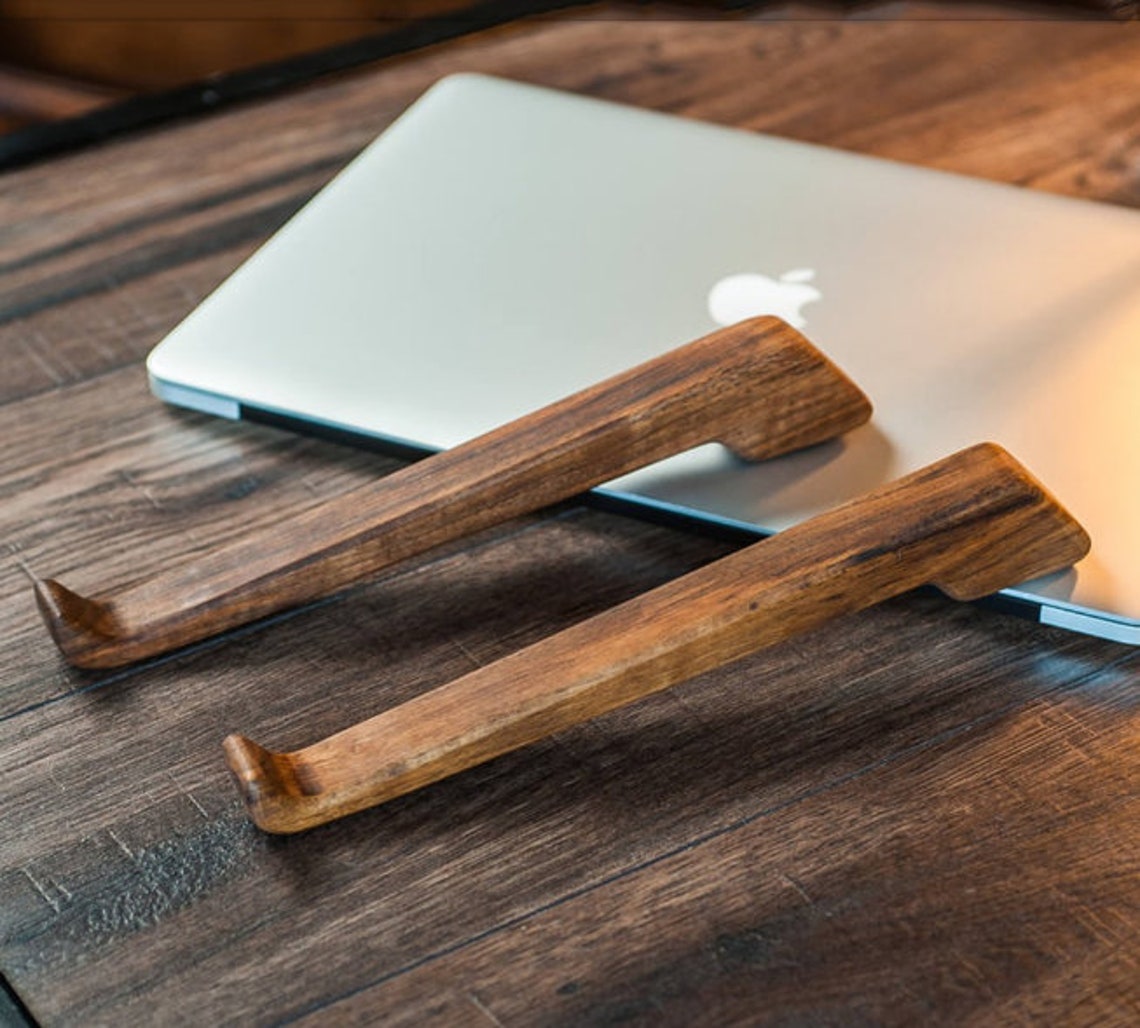 Rustikale LaptopStänder für SchreibtischDual Holz Laptop Etsy