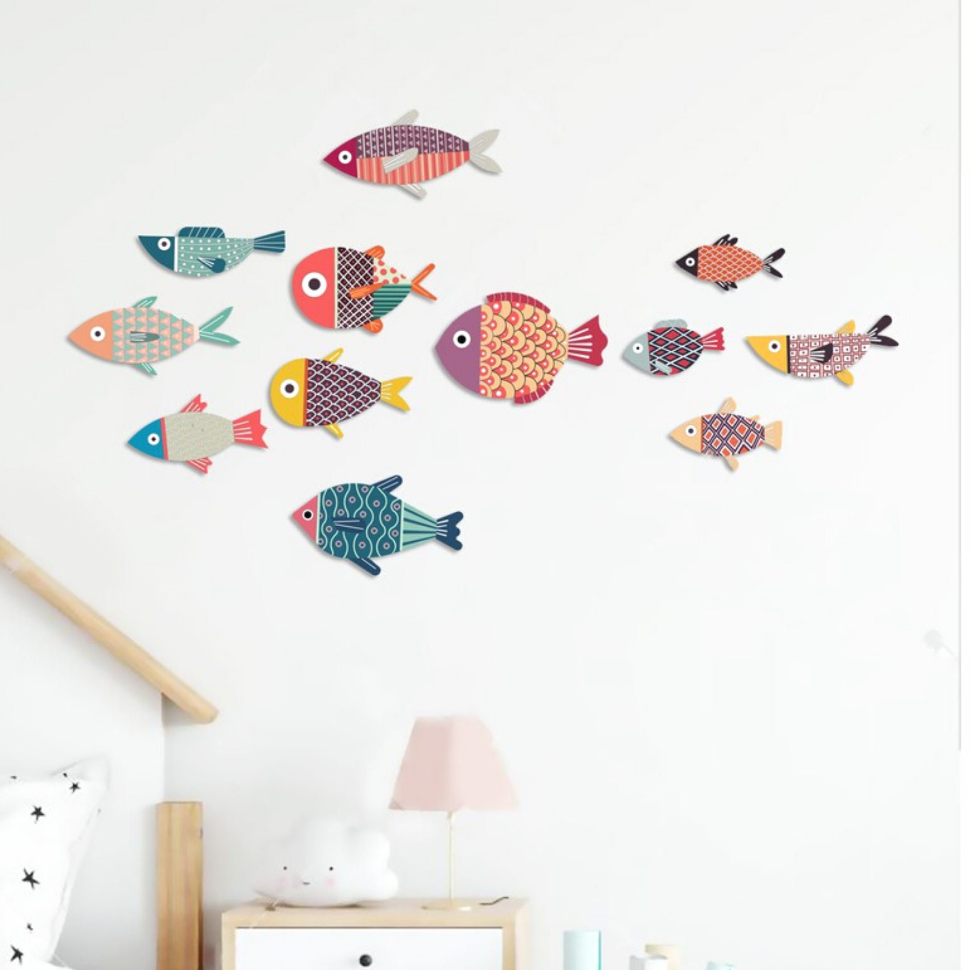 Holz Fisch Wand dekor Set Haus Dekor-Fisch Figur | Etsy