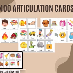 Sprechartikulationskarten für Kinder, Sprachwerkzeuge, Konsonantenübungen, 400 Karten, Logopädie, erstellt von einem pädiatrischen Logopäden