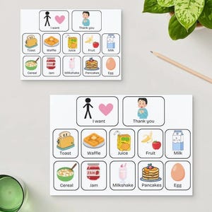 PECS Kommunikationstafel für Kinder mit Autismus - Emotionen, Essen & Orten Sehhilfe für nonverbale Kinder