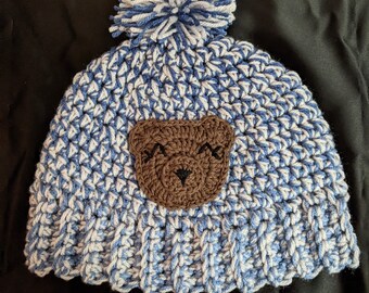 Winter Bear Taehyung/V (BTS) Inspired Crochet Beanie, Winter Hat