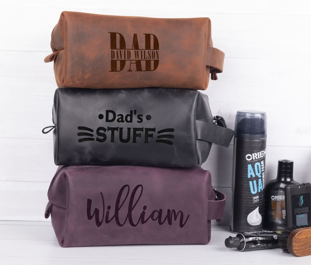 Personalized Engraved Mens Dopp Kit Customized Monogrammed Men Toiletry ...