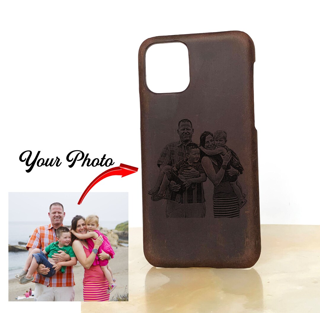 Iphone Case With Photo Personalized Leather Cover 11 12 Pro Etsy