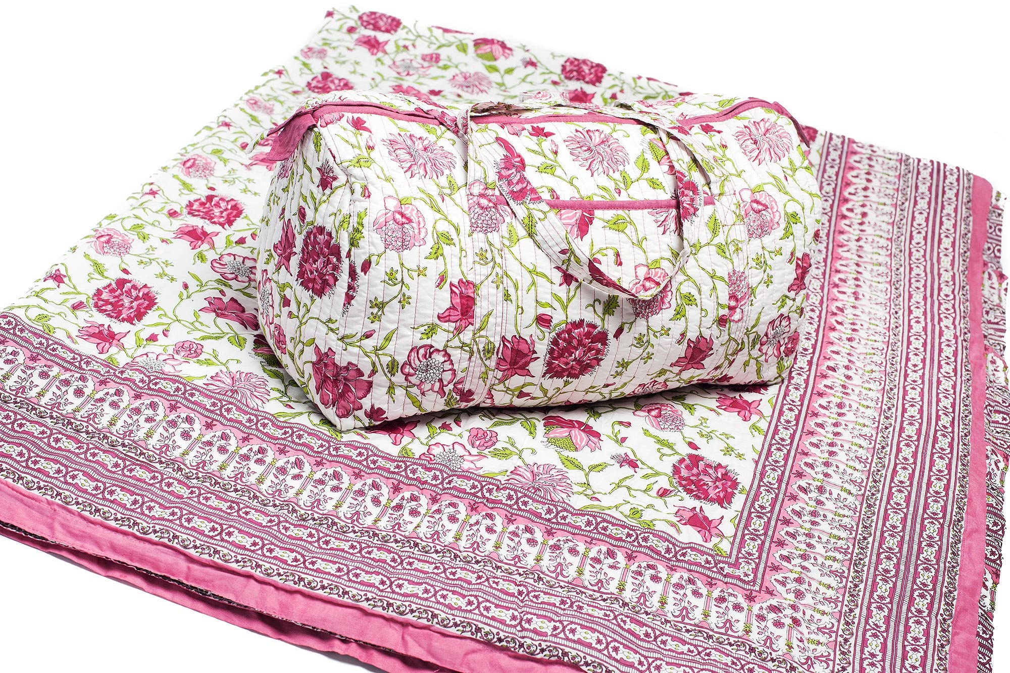 Cotton Quilt and Weekender Bag Set Lyla - Etsy