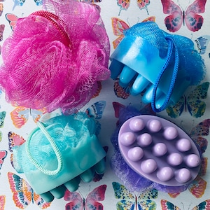 Soap on a Rope Massage Bar with Embedded Scrubby
