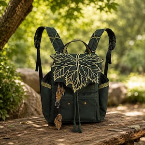 dark green leaf mini backpack Green Leaf Backpack
