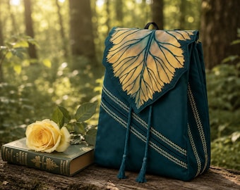 Convertible Leaf Backpack Purse – Waterproof Botanical Shoulder Bag with 14” Laptop Compartment