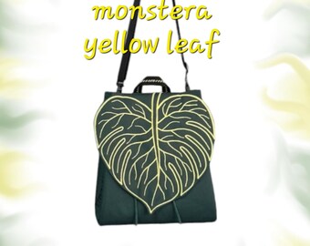 Monstera Leaf Leather Convertible Backpack Genuine Leather | Bags | Monstera Leaf Leather Convertible  main image 2